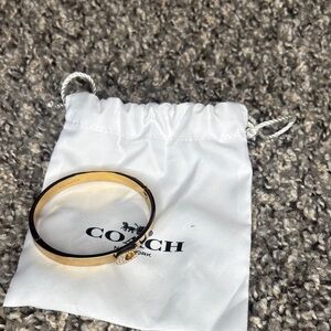 Coach Black and Gold Charm Bangle